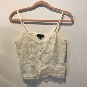 Topshop Lace button front cami tank midi length